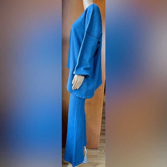 3Pc ZADIG & VOLTAIRE Blue Wool Blend Sweater/Pants/Scarf Set Size M - Picture 7 of 10